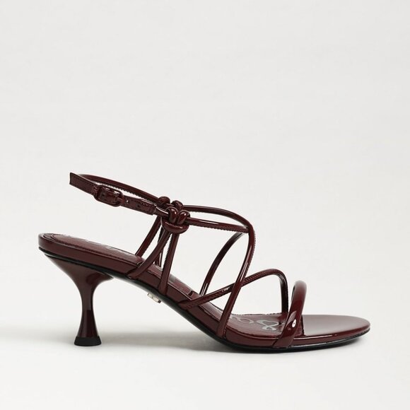 Sam Edelman Shoes - Sam Edelman Riana Sandal in French Merlot red strappy shiny kitten heel